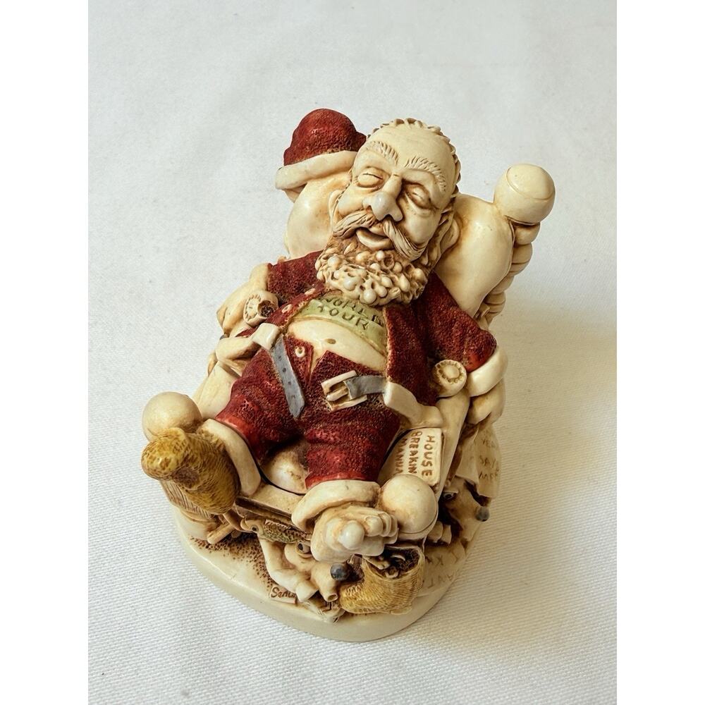 Harmony Kingdom Sleeping Santa “Knackered Nick” Marbled Resin Christmas